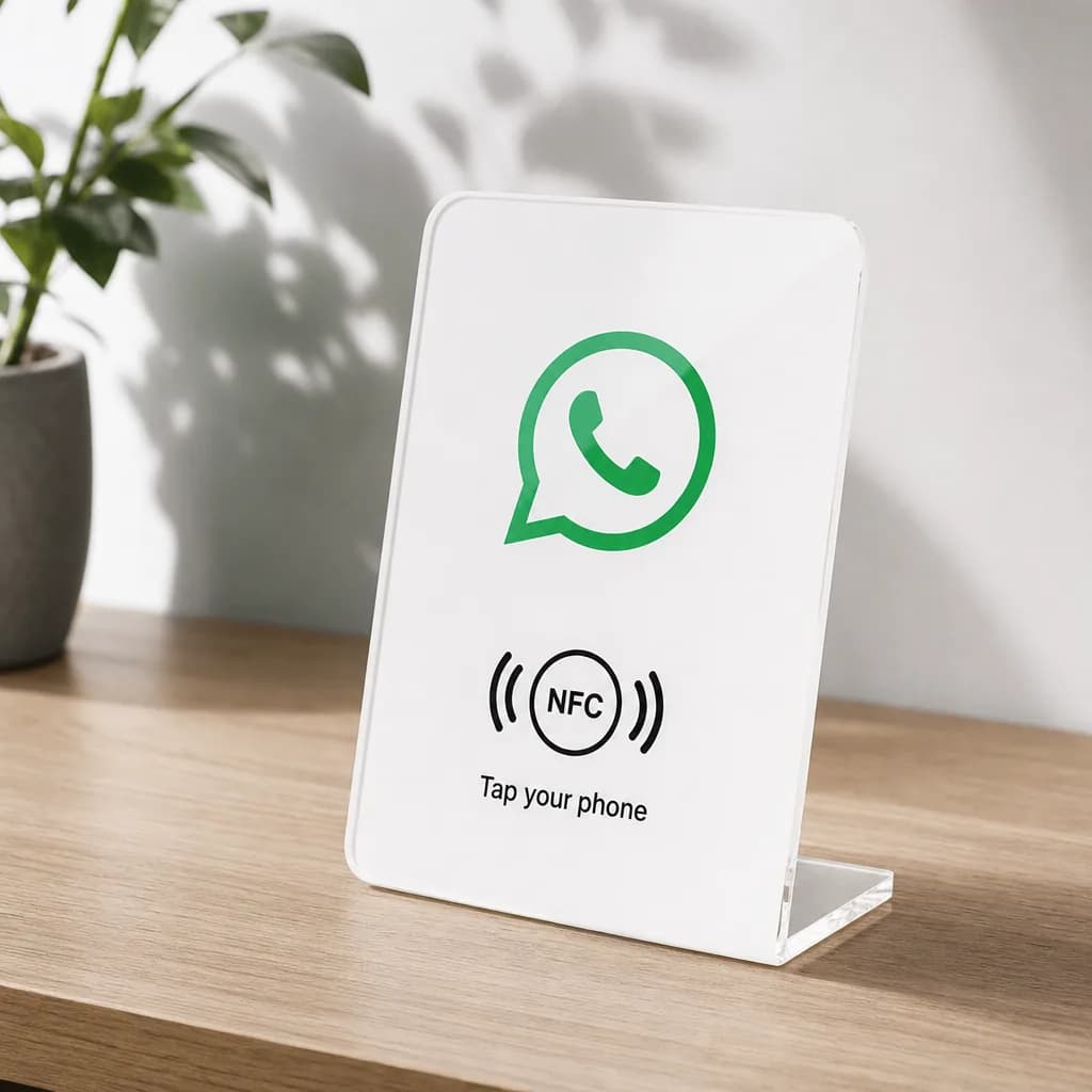 Placa NFC WhatsApp — Atendimento com um Toque