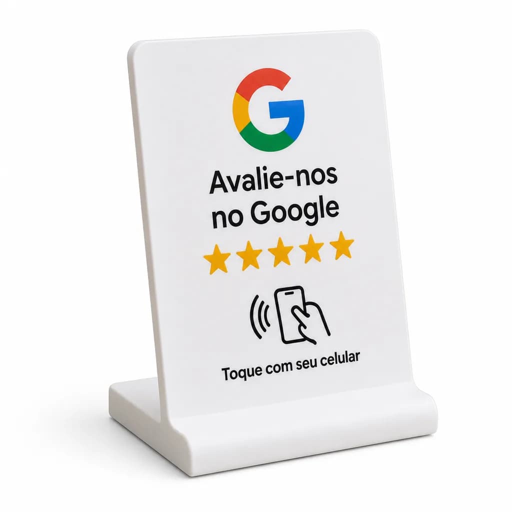 Placa NFC Google Branca em L